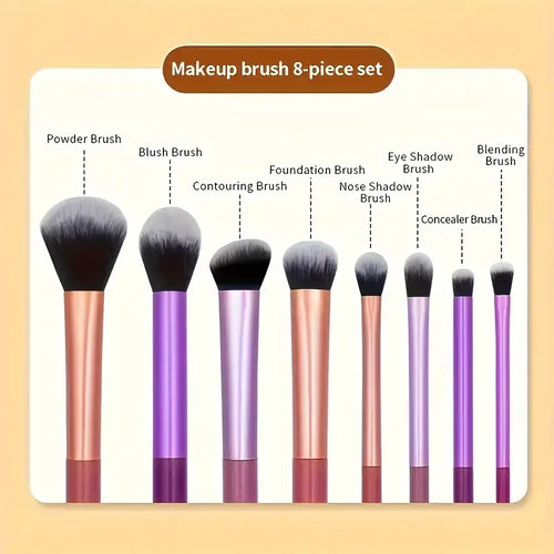 8pcs Makeup Brush Kit Soft