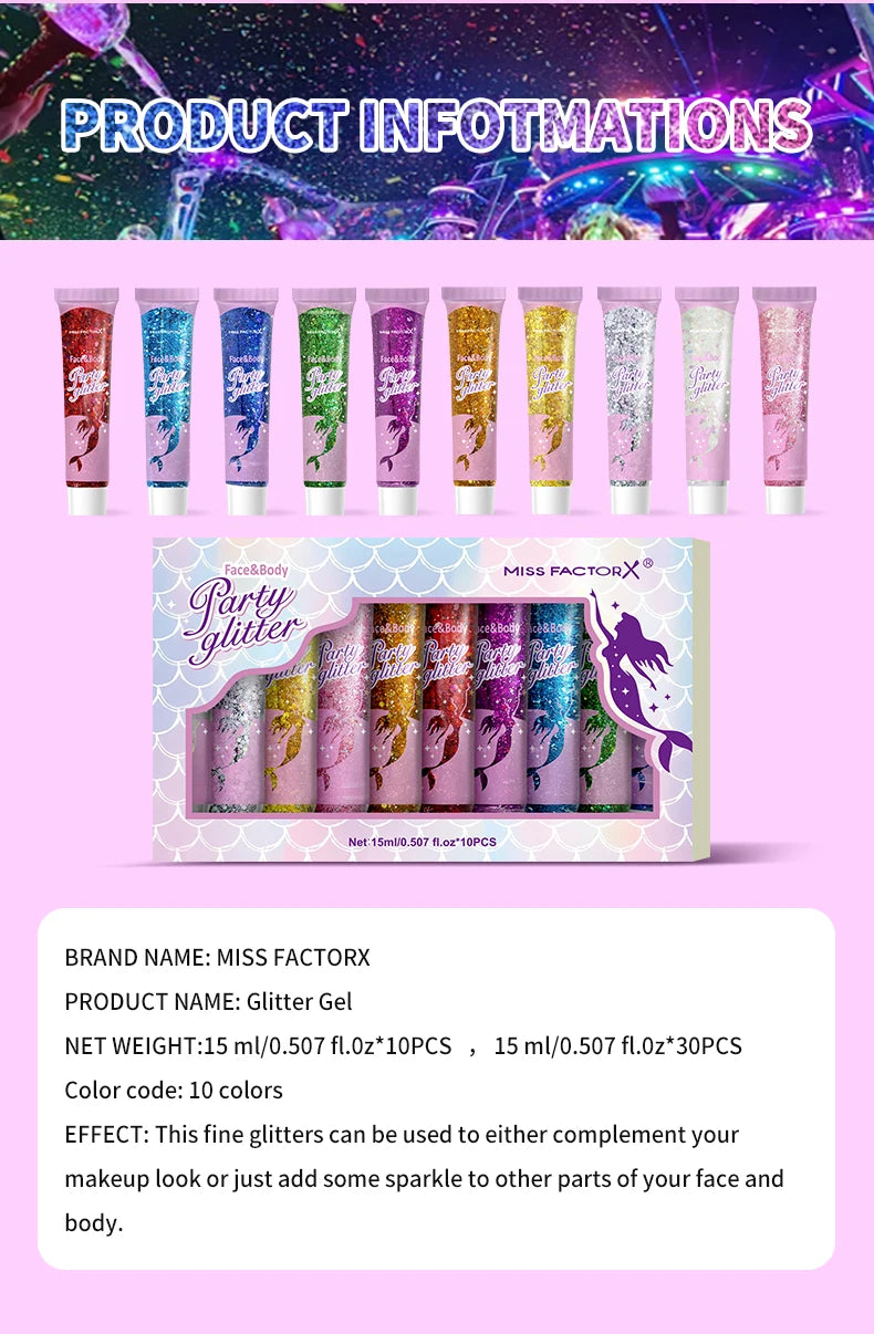 Body glitter gel 10color